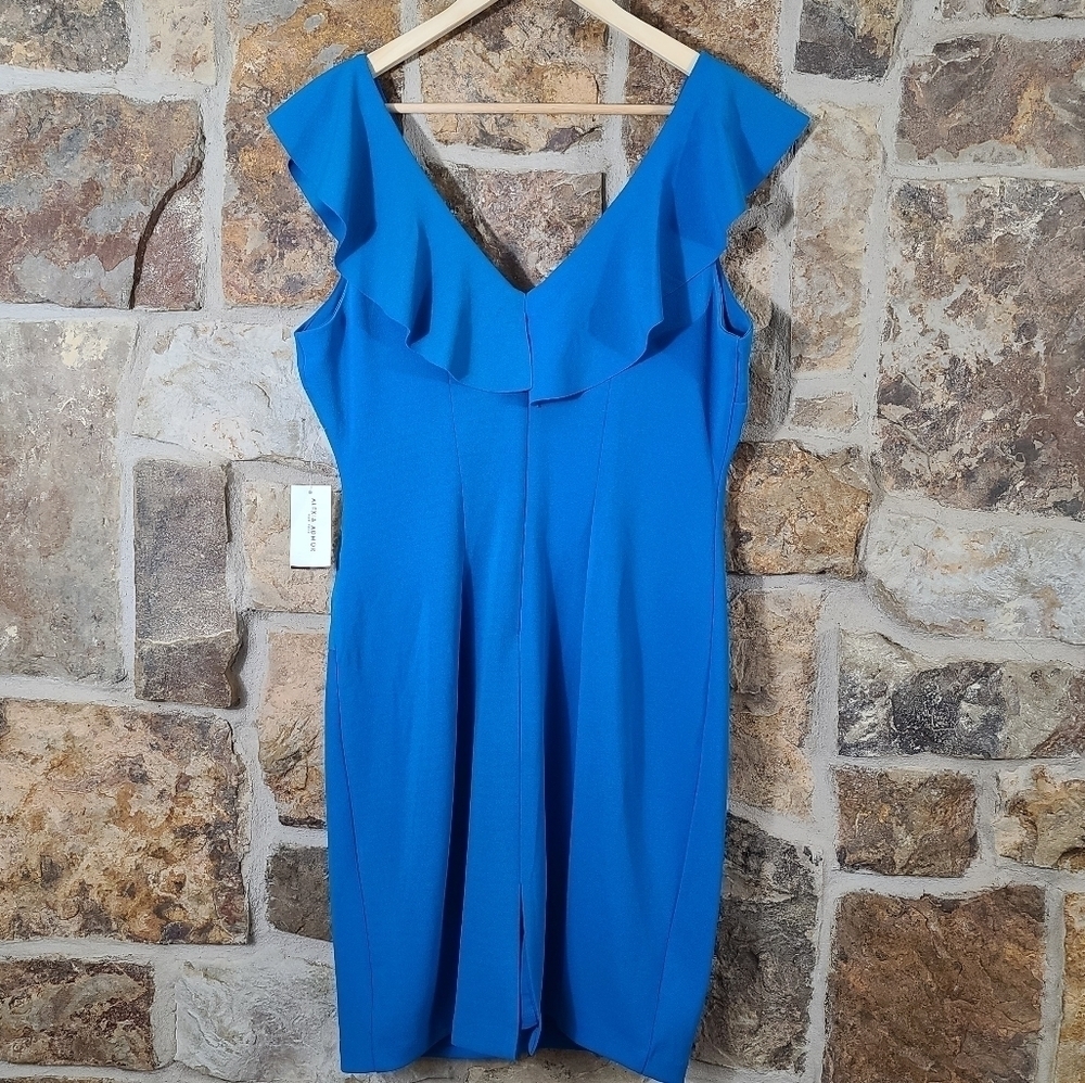 Nwt Alexia Admor L LARGE Marlena Ruffle Sheath Dress - Picture 4 of 8